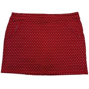 Talbots Skort Red‎ Patterned Stretch Comfy Built-in Shorts Cotton Blend Size 2X